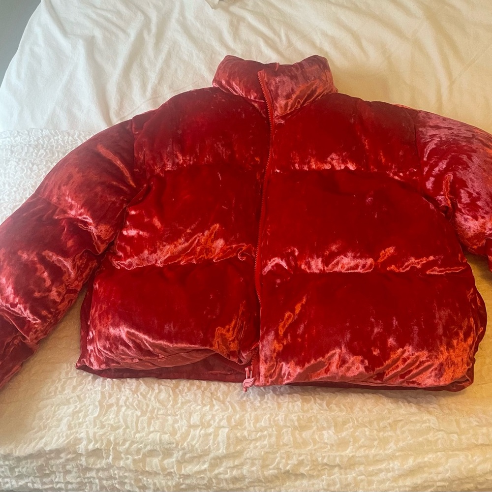 Fabletics Bold Red Satin Outerwear - image 2